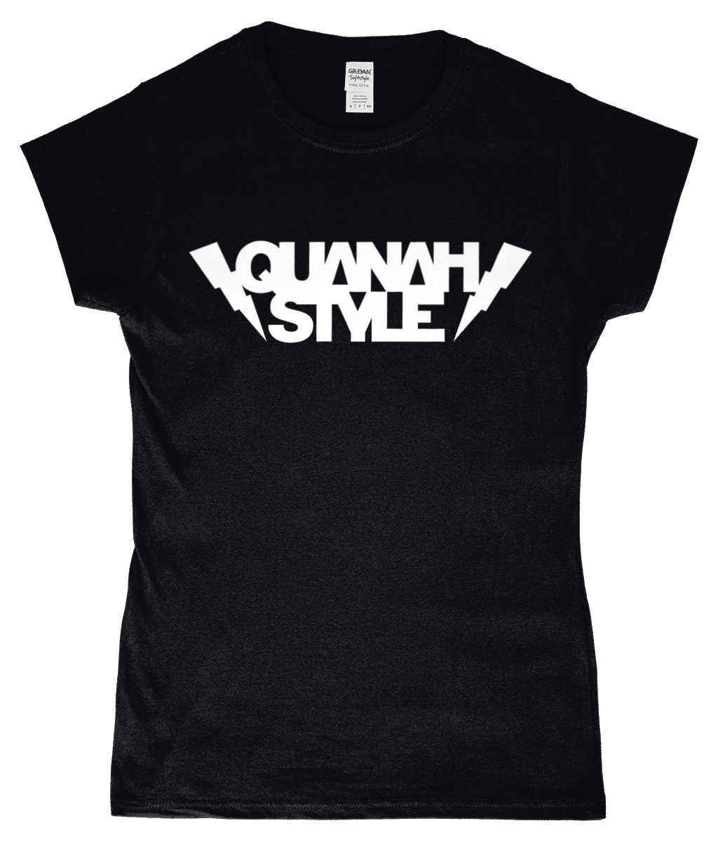 Quanah Style - White Logo Ladies T-Shirt - SNATCHED MERCH